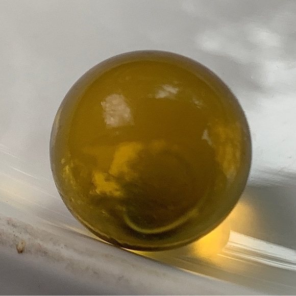 Vintage Clear Light Amber Blown Glass Antique Marble - Picture 4 of 10